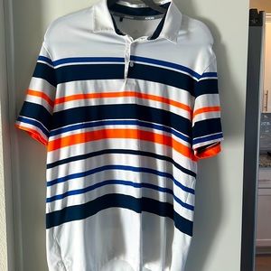 adidas Contrast Stripe Golf Polo Shirt size M